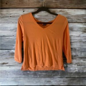 Ralph Lauren Sport T-Shirt Crop Top Orange Sz Large
